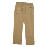 DICKIES Mens Regular Beige Cotton Blend Zip Trousers W32 L30 Workwear Utility