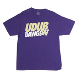 RUSSELL ATHLETIC Mens Purple Cotton Graphic T-Shirt L Crew Neck Short Sleeve