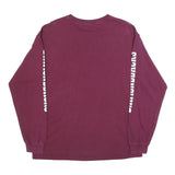 Mens Maroon Union Mine Football Long Sleeve Crew Neck Graphic Cotton T-Shirt L