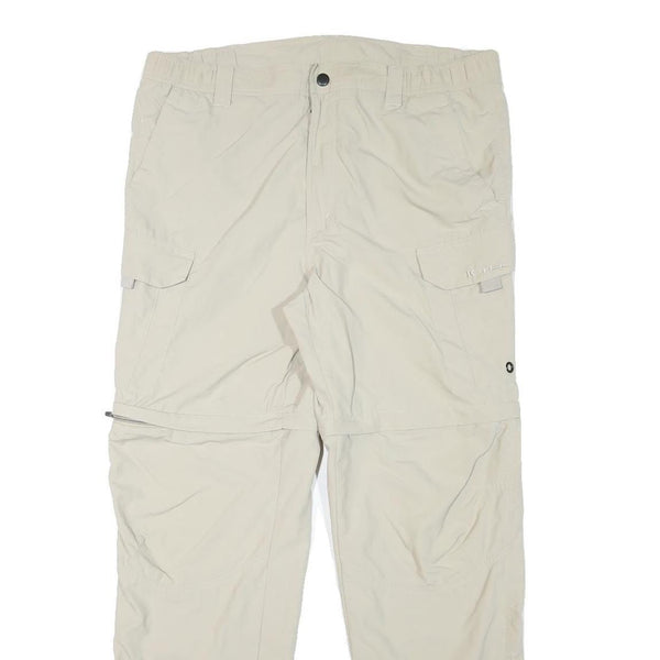 K-TEC Mens Polyester Blend Beige Regular Zip Cargo Trousers W37 L30 Casual