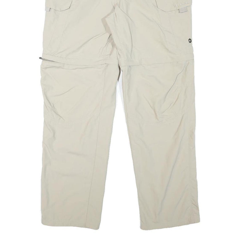 K-TEC Mens Polyester Blend Beige Regular Zip Cargo Trousers W37 L30 Casual