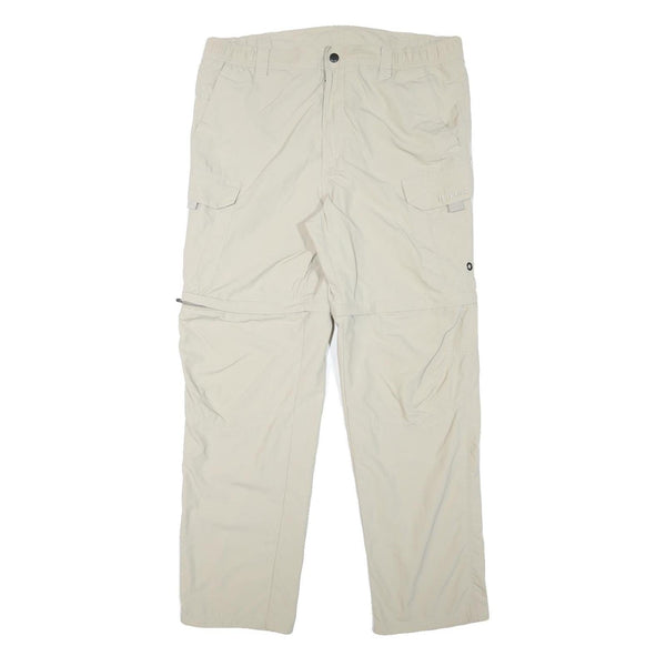 K-TEC Mens Polyester Blend Beige Regular Zip Cargo Trousers W37 L30 Casual