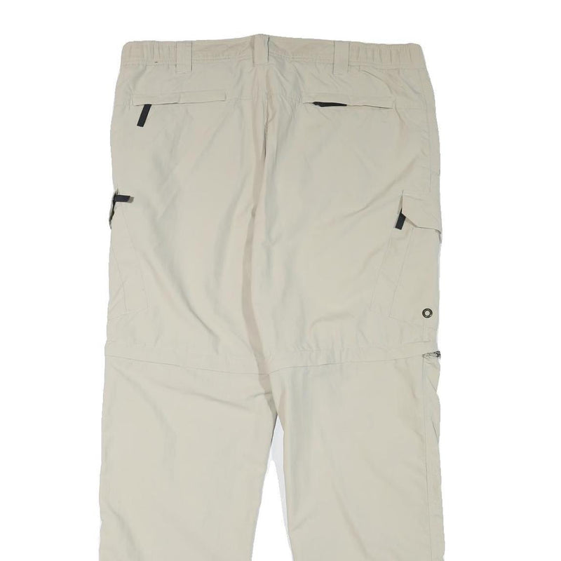 K-TEC Mens Polyester Blend Beige Regular Zip Cargo Trousers W37 L30 Casual