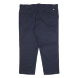 DICKIES Mens Cotton Blend Navy Regular Fit Straight Leg Trousers W46 L30