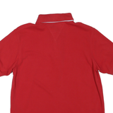TOMMY HILFIGER Mens Red Polo Shirt S Cotton Blend Short Sleeve Classic Fit
