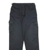 U.S.N. INTERNATIONAL Mens Black Regular Fit Straight Leg Trousers W29 L30 Cargo