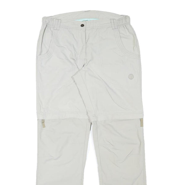 Womens Regular Beige Polyester Blend Zip Trousers W29 L30 Lightweight Casual