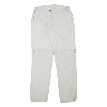 Womens Regular Beige Polyester Blend Zip Trousers W29 L30 Lightweight Casual