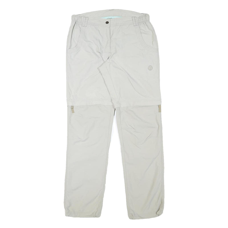 Womens Regular Beige Polyester Blend Zip Trousers W29 L30 Lightweight Casual