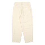 IRIS VON ARNIM Womens Regular Cream Straight Trousers W30 L27 Zip Closure