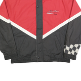 ASHLEY Mens Red & Black Racing Zip Jacket XL Polyester Colourblock