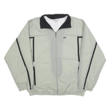 REEBOK Mens Grey & Black Zip Up Lightweight Polyester Jacket L Sports Casual