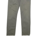 GAS Mens Regular Fit Grey Cotton Blend Zip Trousers W33 L29 Casual Comfort