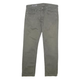GAS Mens Regular Fit Grey Cotton Blend Zip Trousers W33 L29 Casual Comfort