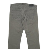 GAS Mens Regular Fit Grey Cotton Blend Zip Trousers W33 L29 Casual Comfort