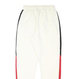 ELLESSE Womens Joggers White & Black & Red Slim Tapered UK 12 W25 L28 Cotton
