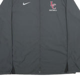 NIKE Mens Grey LC Football Track Jacket XL Polyester Zip Plain Casual Sportswear