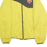 FC BARCELONA Mens Yellow & Grey Zip Jacket S Polyester Sports Football Fanwear