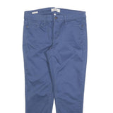 CALVIN KLEIN JEANS Womens Cotton Blend Blue Slim Straight Trousers W32 L26