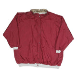 Womens Red Polyester Blend Button Jacket L Plain Casual Lightweight