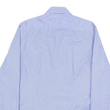DKNY Mens Blue & White Pinstripe Shirt S Classic Cotton Blend Formal Button-Up