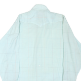 PANHANDLE Mens Light Blue & Cream Check Shirt M Western Slim Fit Button Pocket