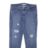 LEVI'S Womens Slim Blue Denim Light W31 L26 Distressed Cotton Blend Zip Jeans