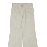 Womens Wool Blend Beige Regular Fit Straight Leg Trousers W28 L32 Classic