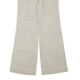 Womens Wool Blend Beige Regular Fit Straight Leg Trousers W28 L32 Classic
