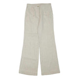 Womens Wool Blend Beige Regular Fit Straight Leg Trousers W28 L32 Classic