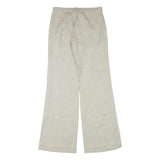 Womens Wool Blend Beige Regular Fit Straight Leg Trousers W28 L32 Classic