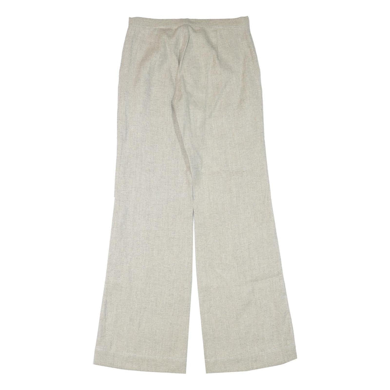 Womens Wool Blend Beige Regular Fit Straight Leg Trousers W28 L32 Classic