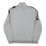 PUMA Mens Grey & Black Logo Tape Zip Jacket M Cotton Blend Casual Sport