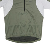 IXS Mens Green & White Cycling T-Shirt 2XL Short Sleeve 1/4 Zip Sport Jersey