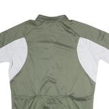 IXS Mens Green & White Cycling T-Shirt 2XL Short Sleeve 1/4 Zip Sport Jersey