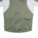 IXS Mens Green & White Cycling T-Shirt 2XL Short Sleeve 1/4 Zip Sport Jersey