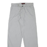 MJD Mens Cotton Blend Light Grey Regular Trousers W30 L31 Casual Zip Closure