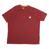 CARHARTT Mens Maroon Relaxed Fit 2XL Short Sleeve Crew Neck Pocket T-Shirt