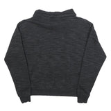 REEBOK Womens Black Pullover Sweatshirt S Cotton Crew Neck Casual Sportswear