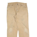 DICKIES Mens Jeans Beige Regular Straight Denim W36 L34 Casual Workwear Zip