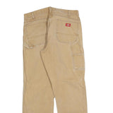 DICKIES Mens Jeans Beige Regular Straight Denim W36 L34 Casual Workwear Zip
