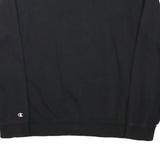 CHAMPION Mens Black Crew Neck S Sweatshirt Cotton Blend Logo Embroidered
