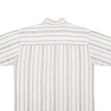 TRADERS Mens White & Pale Purple Striped Cotton Blend Shirt S Casual Summer