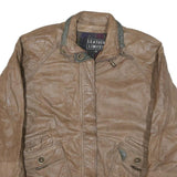 LEATHER LIMITED Womens Brown Leather Zip Jacket XL Leather Distressed Style