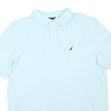 NAUTICA Mens Light Blue Polo Shirt Short Sleeve Cotton Blend L Classic Fit