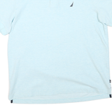 NAUTICA Mens Light Blue Polo Shirt Short Sleeve Cotton Blend L Classic Fit
