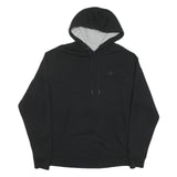 CHAMPION Mens Black Hoodie L Cotton Blend Classic Pullover Pocket Logo