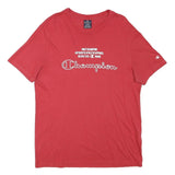 CHAMPION Mens Red Graphic T-Shirt L Short Sleeve Crew Neck Authentic Athletic