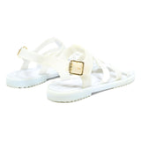 MELISSA Womens White Sandals Synthetic UK 6 Buckle Strap Lightweight Summer