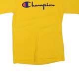 CHAMPION Mens Yellow Cotton Blend Logo Graphic T-Shirt M Short Sleeve Crew Neck